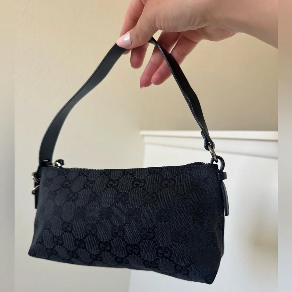 Vintage Gucci GG Canvas Boat Pochette Mini Handbag - Picture 6 of 11